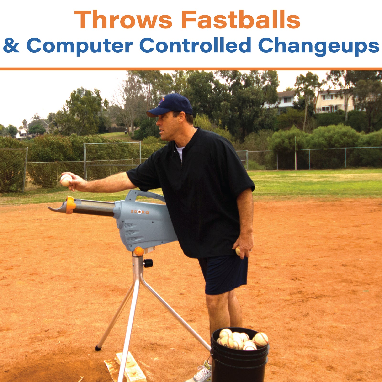 Baseball Pitching Machine Throws Multiple Pitches
