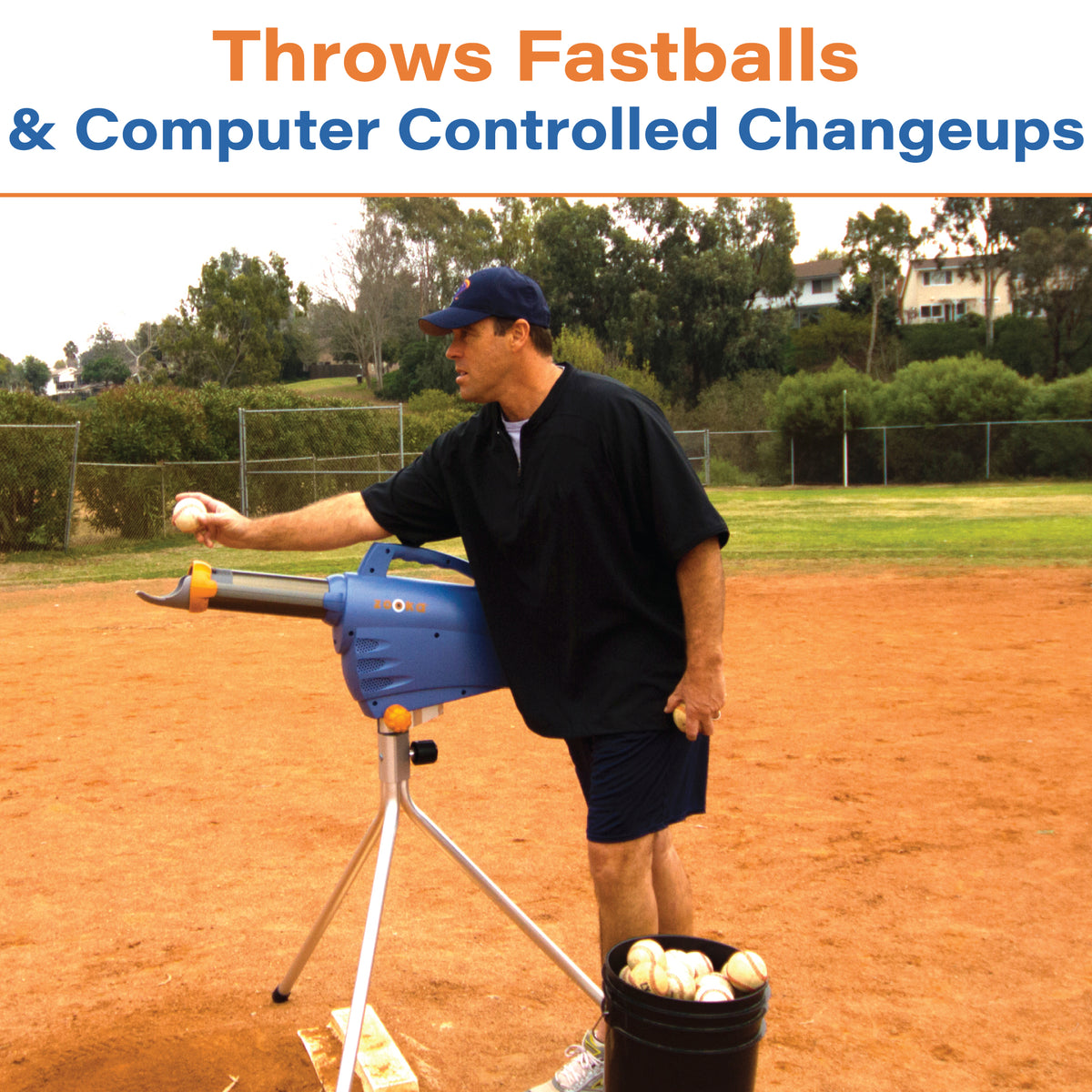 Zooka 740 Baseball Pitching Machine Throws Changeups, Multiple Pitches